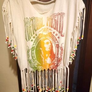 Fringed T shirt size L